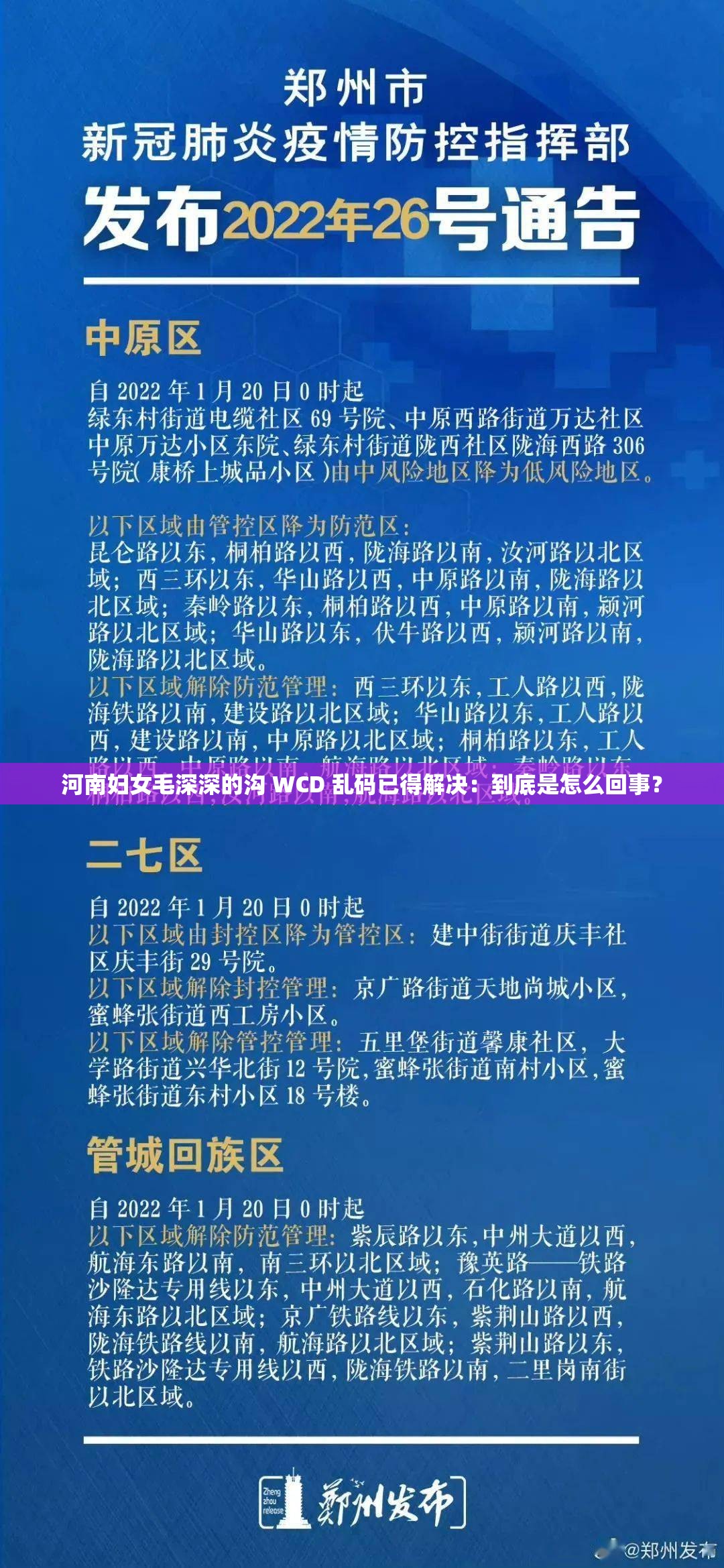 河南妇女毛深深的沟 WCD 乱码已得解决：到底是怎么回事？