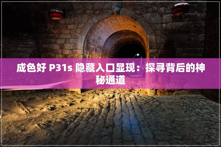 成色好 P31s 隐藏入口显现：探寻背后的神秘通道