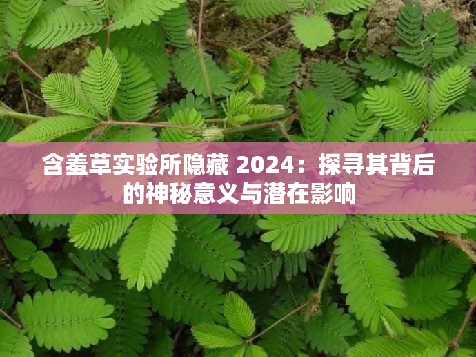 含羞草实验所隐藏 2024：探寻其背后的神秘意义与潜在影响