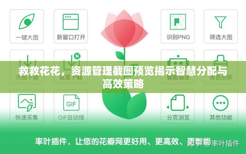 救救花花，资源管理截图预览揭示智慧分配与高效策略