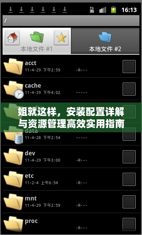 姐就这样，安装配置详解与资源管理高效实用指南