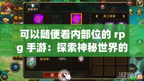 可以随便看内部位的 rpg 手游：探索神秘世界的冒险之旅