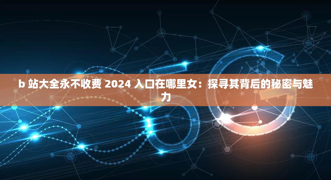 b 站大全永不收费 2024 入口在哪里女：探寻其背后的秘密与魅力