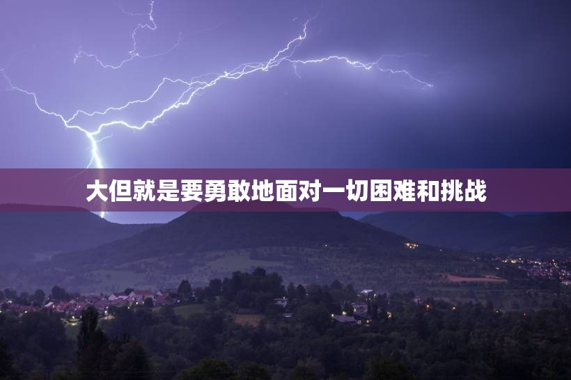 大但就是要勇敢地面对一切困难和挑战