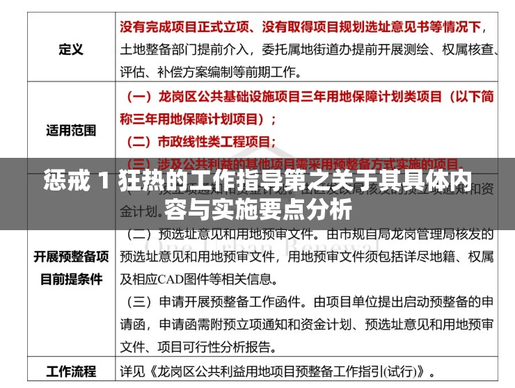 惩戒 1 狂热的工作指导第之关于其具体内容与实施要点分析