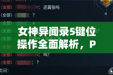 女神异闻录5键位操作全面解析，P5游戏爱好者不可或缺的实战指南