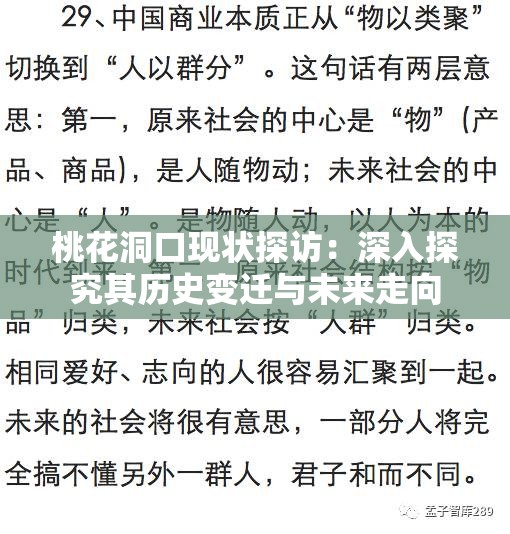 桃花洞口现状探访：深入探究其历史变迁与未来走向