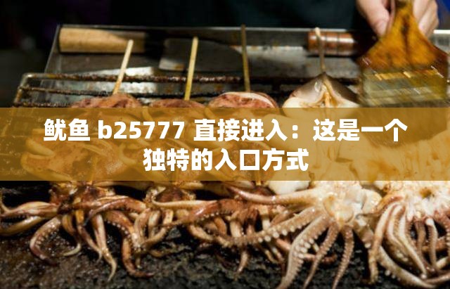 鱿鱼 b25777 直接进入：这是一个独特的入口方式