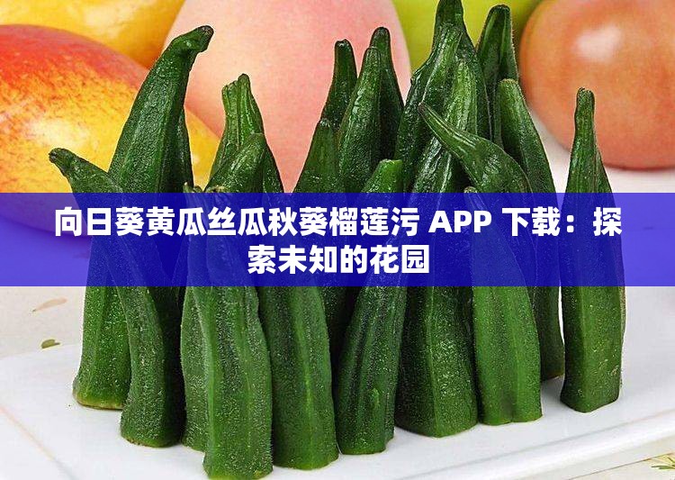 向日葵黄瓜丝瓜秋葵榴莲污 APP 下载：探索未知的花园