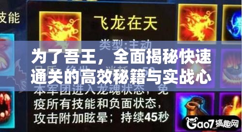 为了吾王，全面揭秘快速通关的高效秘籍与实战心得分享