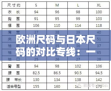 欧洲尺码与日本尺码的对比专线：一文看懂服装尺码的差异