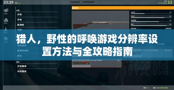 猎人，野性的呼唤游戏分辨率设置方法与全攻略指南