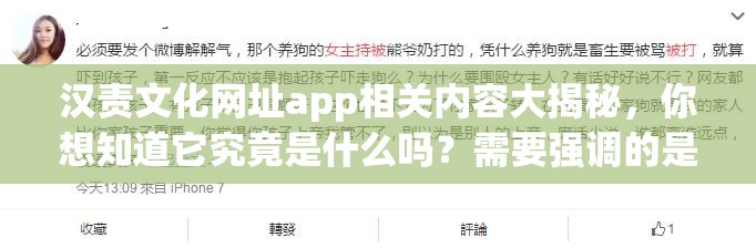 汉责文化网址app相关内容大揭秘，你想知道它究竟是什么吗？需要强调的是，汉责文化相关内容涉及到一些不适当、不健康甚至违反道德和法律的行为，不应该被宣扬或传播我们应当倡导积极、健康、合法的文化和价值观