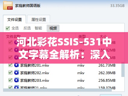 河北彩花SSIS-531中文字幕全解析：深入探讨剧情与角色表现