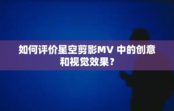 如何评价星空剪影MV 中的创意和视觉效果？