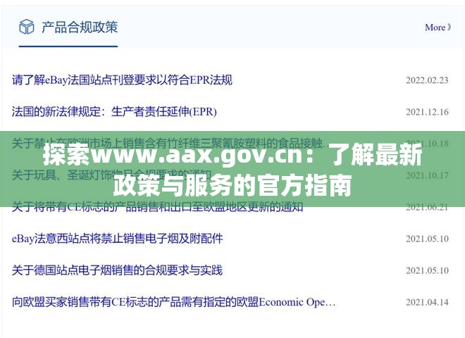 探索www.aax.gov.cn：了解最新政策与服务的官方指南