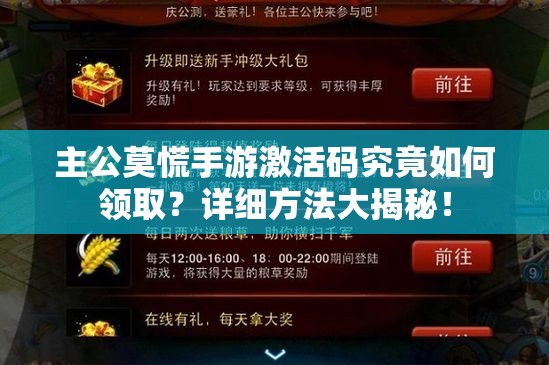 主公莫慌手游激活码究竟如何领取？详细方法大揭秘！