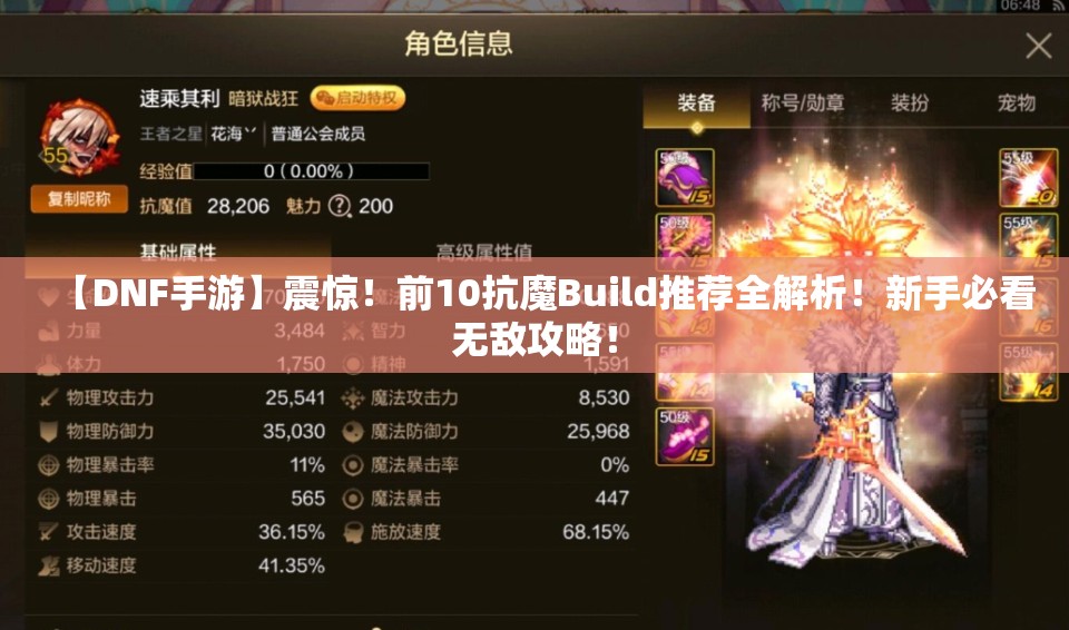 【DNF手游】震惊！前10抗魔Build推荐全解析！新手必看无敌攻略！