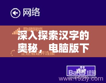 深入探索汉字的奥秘，电脑版下载、安装说明与资源管理艺术指南